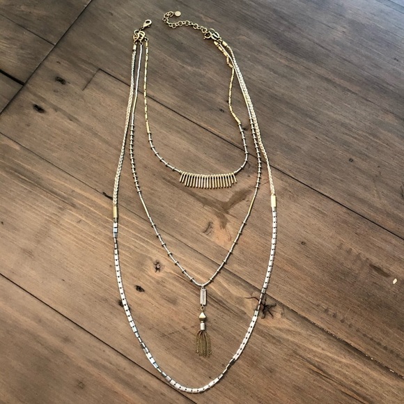 𝅺STELLA and Dot Riad three tier necklace - Picture 1 of 10